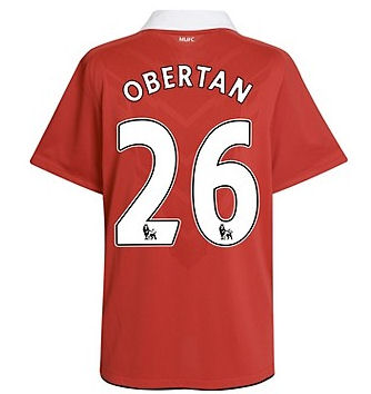 Man Utd Nike 2010-11 Man Utd Nike Home Shirt (Obertan 26)