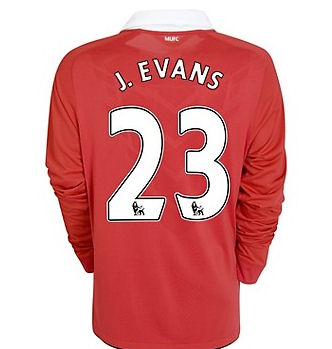 Man Utd Nike 2010-11 Man Utd Nike Long Sleeve Home Shirt (J.