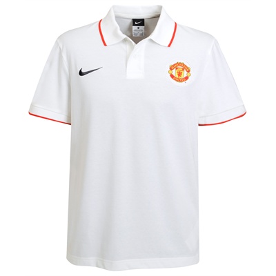 Nike 2010-11 Man Utd Nike Travel Polo Shirt (White)