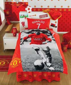 Man UTD Ronaldo Single Duvet Cover Set