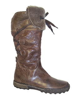 Manas Laced Fur Trim Boot 82187 Tan Brown