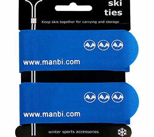 Manbi Pro Jumbo Pair Of Velcro Ski Ties Atomic K2 Head Cable Tidy Luggage Strap Bright Blue