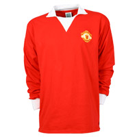 United 1973 Retro Home Shirt with No 7.