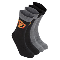 United 2pk Classic Socks - Black/Grey.