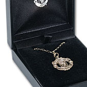 Manchester United 9ct 19mm Crest Pendant (18 Inch Chain).