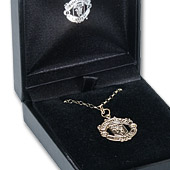 9ct Gold 14mm Crest Pendant.