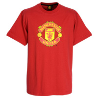 Manchester United Core Crest Print T-Shirt - Red