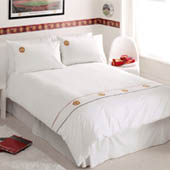 Crest Embroidered Double Duvet - White.