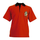 Eric Cantona Short Sleeve Rugby Shirt - Red/Black.
