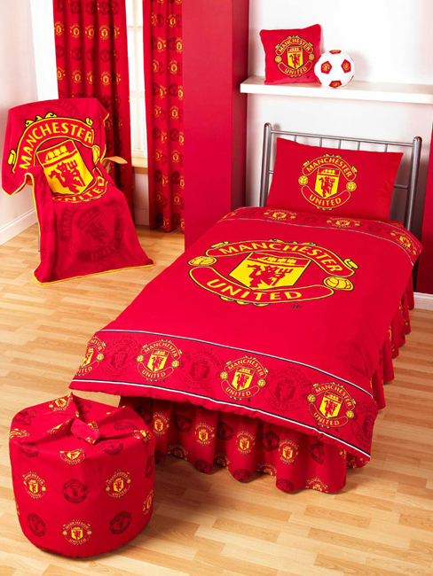 Manchester United Football FC Border Crest Duvet Cover and Pillowcase