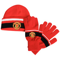 United Hat and Glove Set - Red/Black
