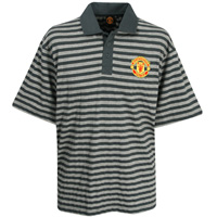 Manchester United Heritage Stripe Polo - Grey