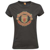 Manchester United Rhinestud Crest T-Shirt - Black.