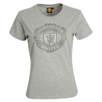 Manchester United Rhinestud T-Shirt - Grey -
