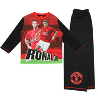 manchester United Ronaldo Pyjamas - Black/Red.