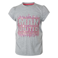 Manchester United Sequin T-Shirt - Grey Marl -