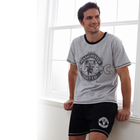 Manchester United Short Pyjamas - Grey/Black.