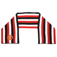 Manchester United Stripe Scarf - Red/Black/White.