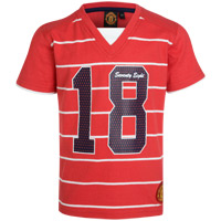 Manchester United Stripe T-Shirt - Red - Boys.