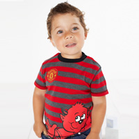 manchester United Stripe T-Shirt - Red/Charcoal