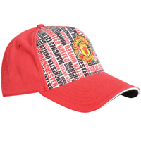 Manchester United Text Core Cap - Red.