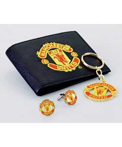 Manchester United Wallet Keyring and Cufflinks Set