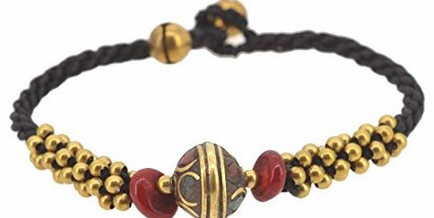 Tibetan Bell Charms Brass Beads Coral Turquoise Wrap Bracelet, Turquoise Beaded Wrap Bracelet, 50