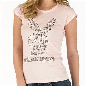 MandMDirect.com Womens Playboy Logo T-Shirt Pink/Black