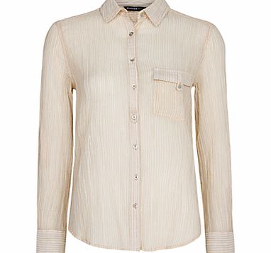Mango Cotton Striped Shirt