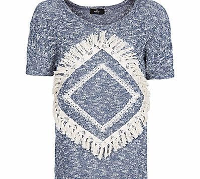 Mango Navajo Fleck Sweatshirt, Blue