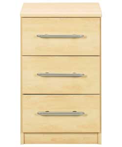 3 Drawer Bedside Chest - Maple