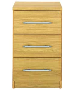3 Drawer Bedside Chest - Oak
