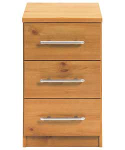 3 Drawer Bedside Chest - Pine