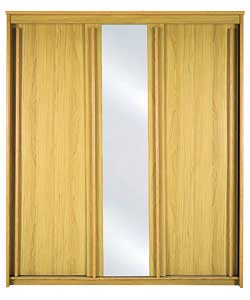 3 Sliding Door Mirrored Wardrobe - Oak