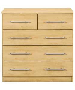 Manhattan 3 Wide 2 Narrow Drawer Chest - Oak