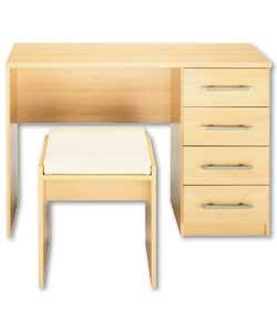 4 Drawer Dressing Table and Stool - Beech Effect