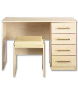 Manhattan 4 Drawer Dressing Table and Stool - Maple Effect