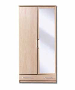 Manhattan Maple Effect 2 Door Wardrobe with 1 Drawer