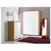 Manhattan Triple Wardrobe Oak, White Gloss