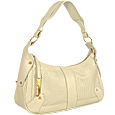 Cindy-Ivory Calf Leather Hobo Bag