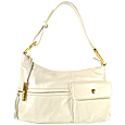 Mania Gisele-Pearl White Leather Evening Hobo Bag