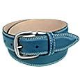 Blue Smooth Leather Belt