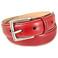 Red Smooth Leather Belt