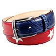 Manieri Stars and Stripes Patchwork Leather Belt