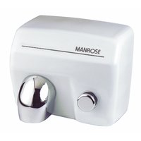 MANROSE Push Button Hand Dryer White