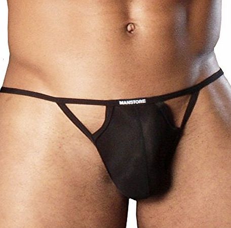 MANstore  M101 Delta Sheer Transparent See Through Microfibre Lycra G String Thong Pouch Designer Mens Underwear Black X Large