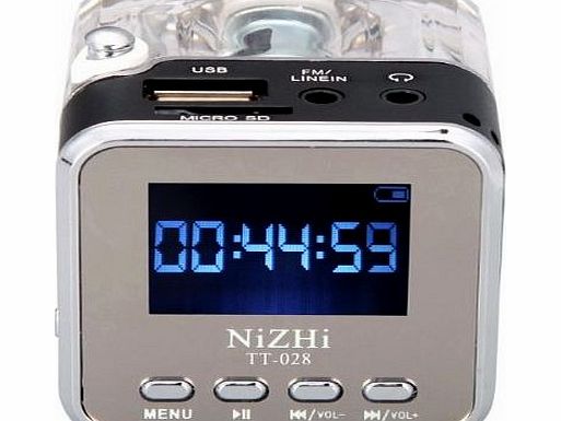 manufacture seller Digital Portable sliver color Mini Speaker Music MP3/4 Player Micro SD/TF USB Disk Speaker FM Radio LCD Display by manufacture seller