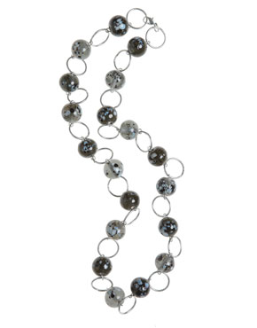Manumit Grey Glass Bead Necklace