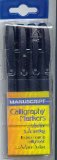 Manuscript Calligraphy black marker pens - set of 4 - Manuscript