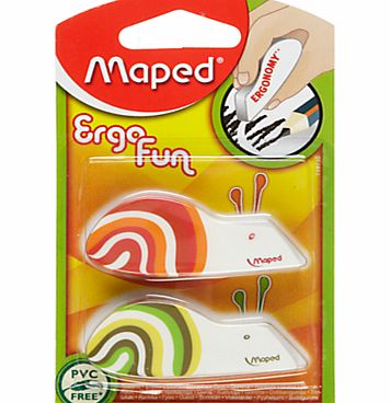 Maped Fish and Snail Novelty Erasers, Pack of 2